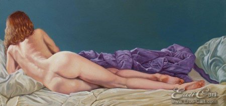 Woman Reclining with Lavender Comforter.jpg