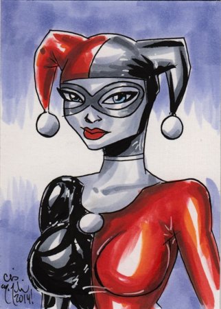 HARLEY QUINN Sketch Card Original Art ACEO Chris McJunkin 2014.jpg